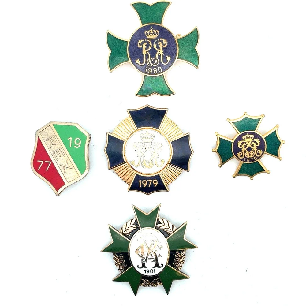 Vintage 1970's 1980's Krewe Of Rex Mardi Gras Ladies Lot Of Five Ducal Pins